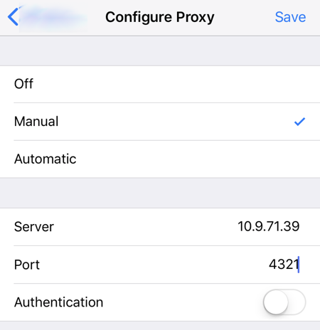 iOS configure proxy