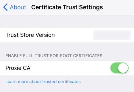 Proxie certificate trust