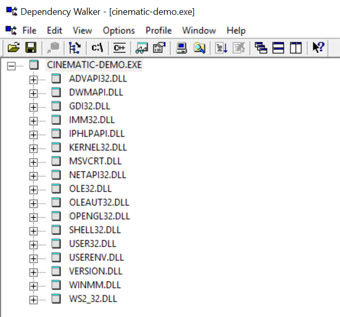 Dependency Walker, MinGW static Qt build