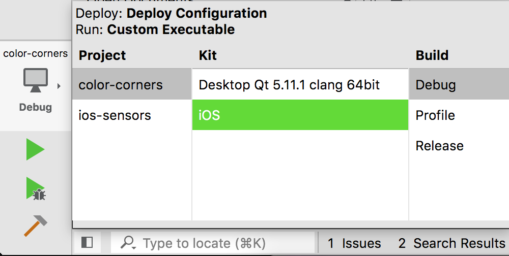 Qt project targets