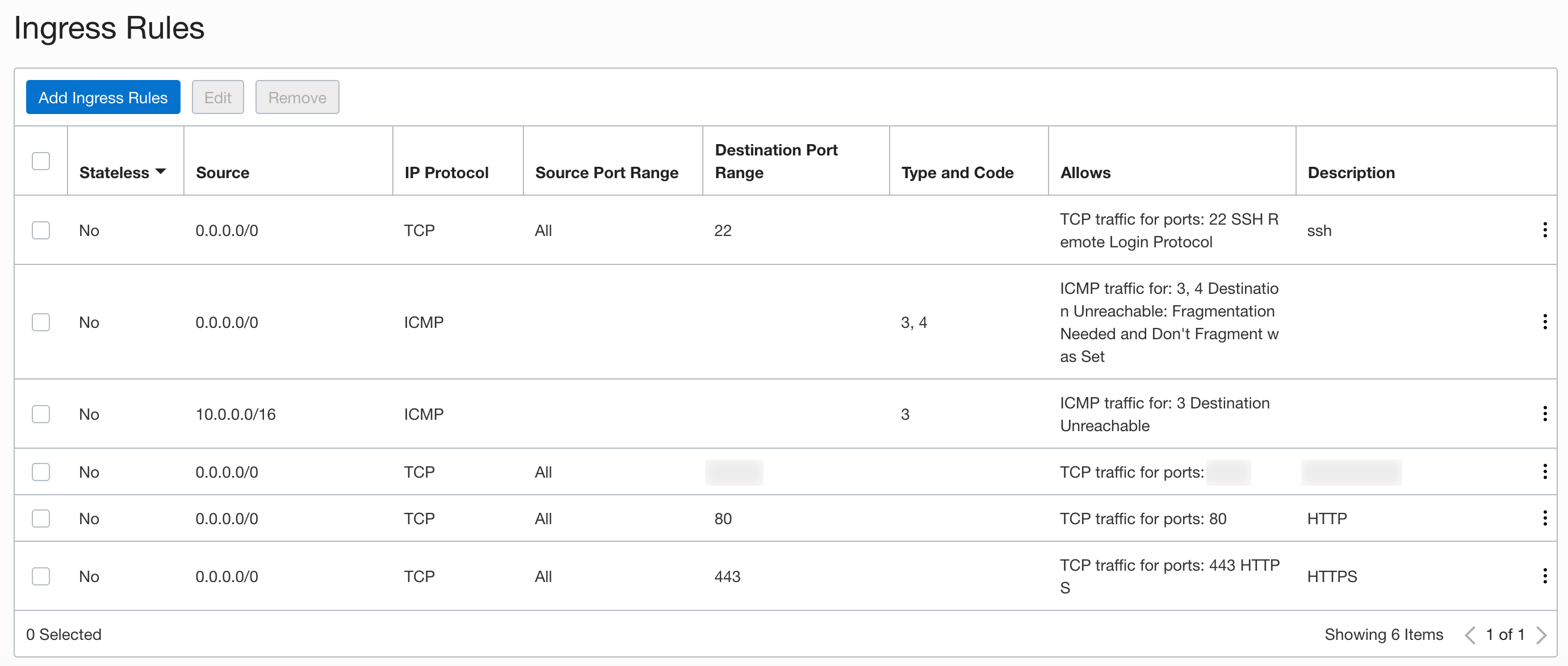Oracle Cloud ports
