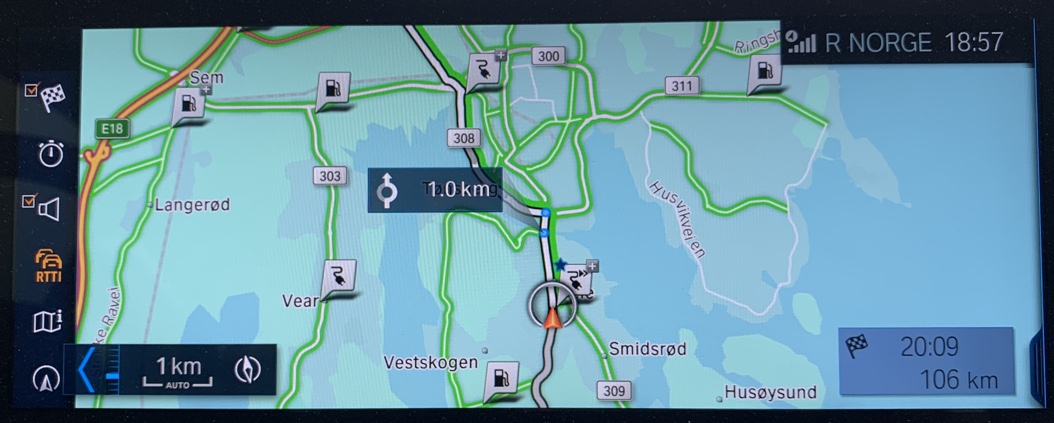 Route in BMW Maps