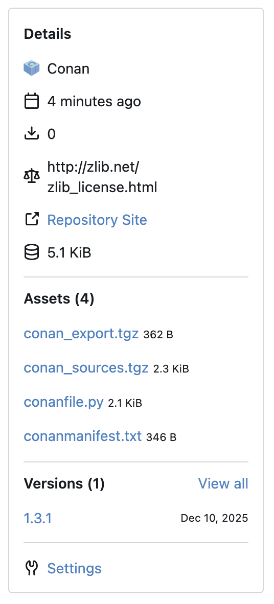 Gitea, Conan package