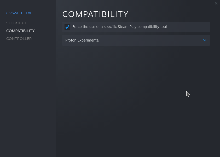 Steam, game properties, compatibility