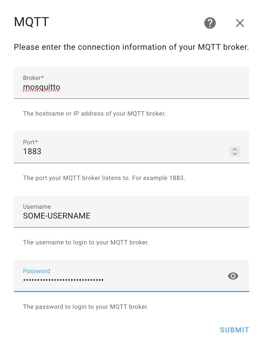 Home Assistant, MQTT configuration